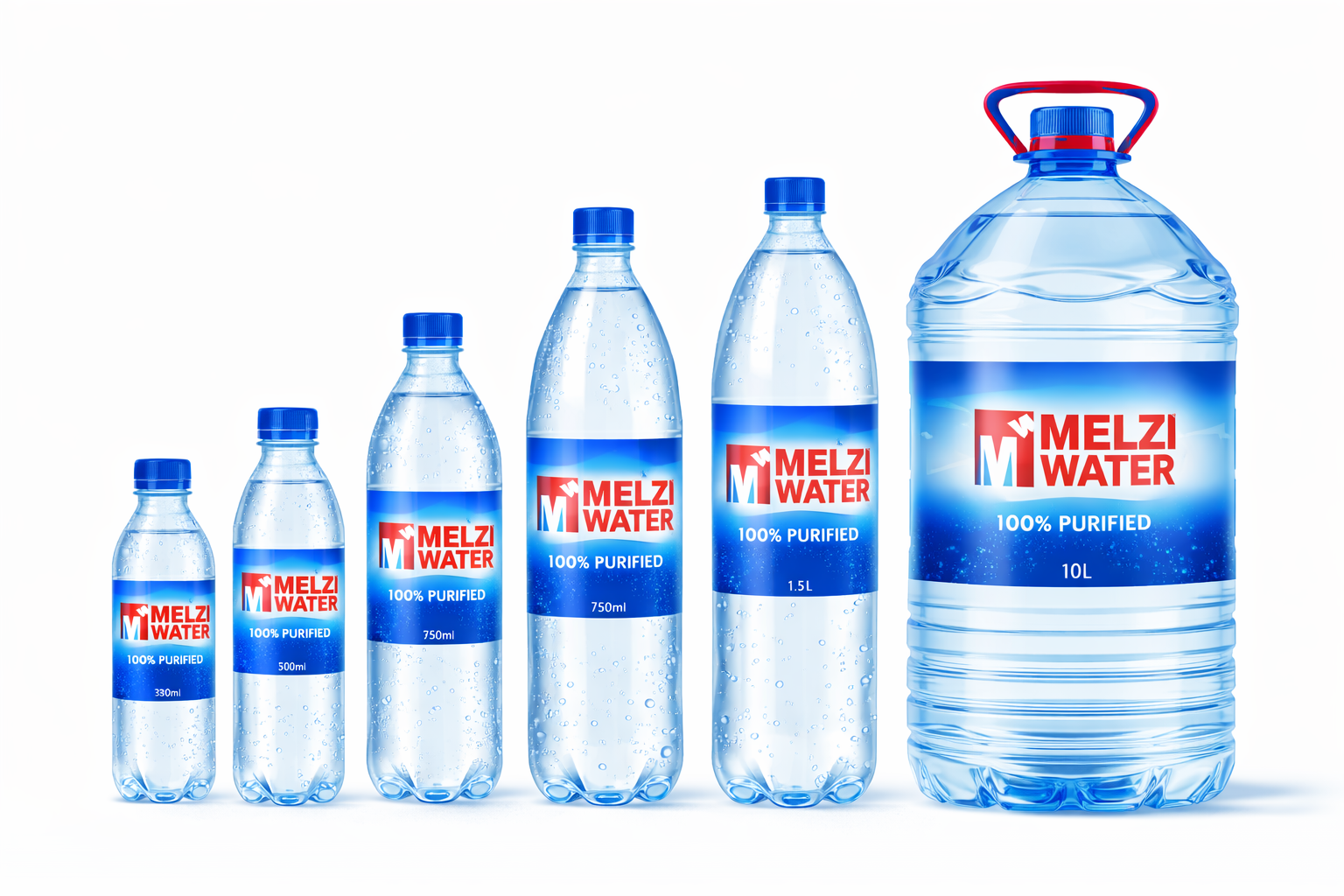 Melzi Water Bottle Sizes